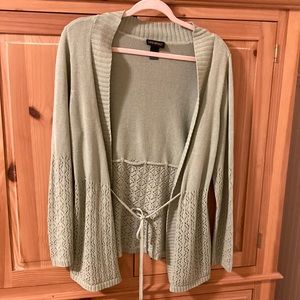 Lane Bryant crochet cardigan 18/20, celadon green